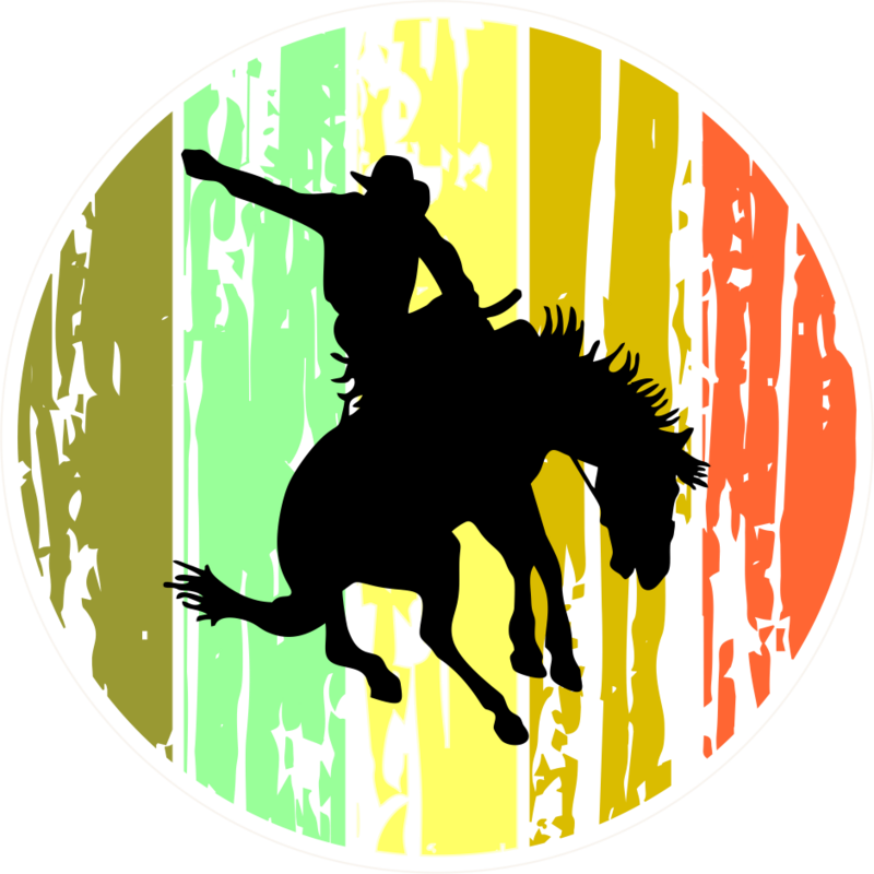Cowboy Circle Sticker