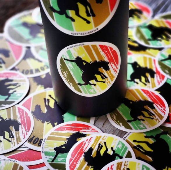 Cowboy Circle Sticker