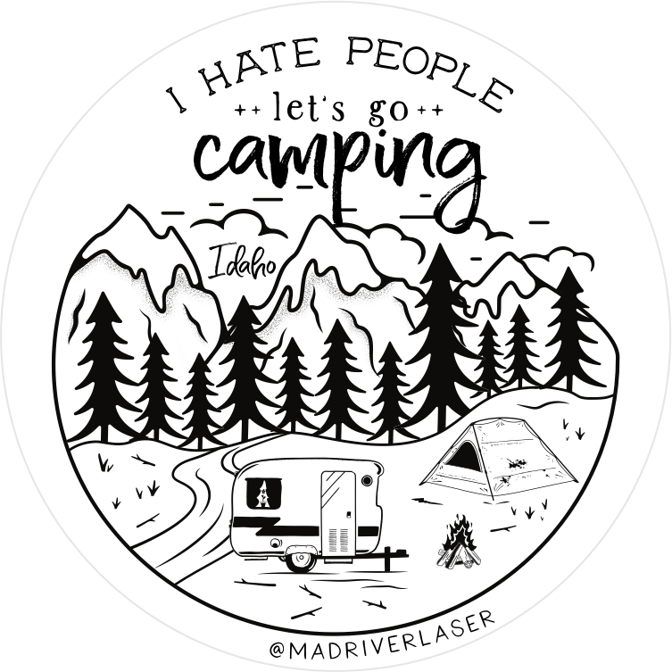 I hate people let's go camping Sticker