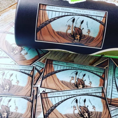 Base Jumper Twin Falls Sticker