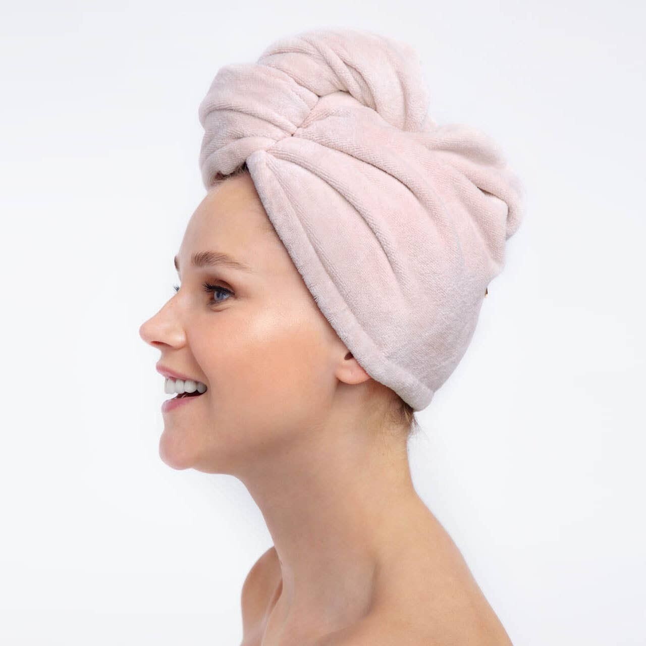 Microfiber Hair Towel-Blush