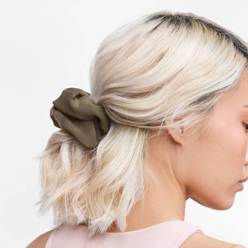 Crepe Scrunchies 5pc- Moss