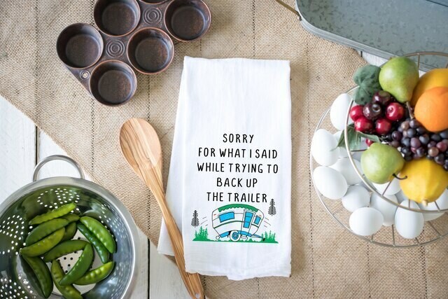Flour Sack Towel - Back up Trailer