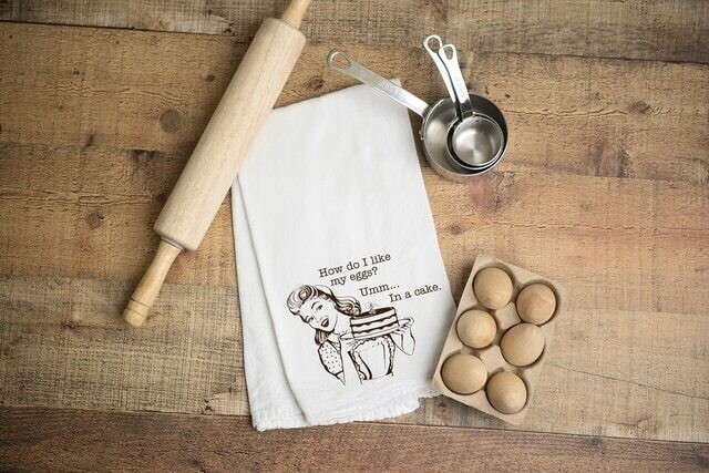 Flour Sack Towel - Eggs in a Cake