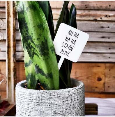 Snarky Plant Marker - Ah Ha Ha Stayin Alive