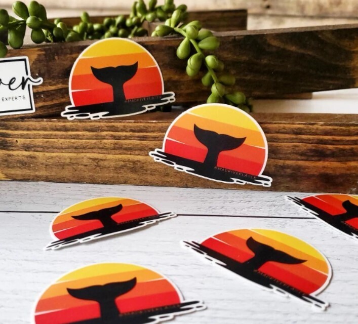 Whales Tail Sunset Sticker