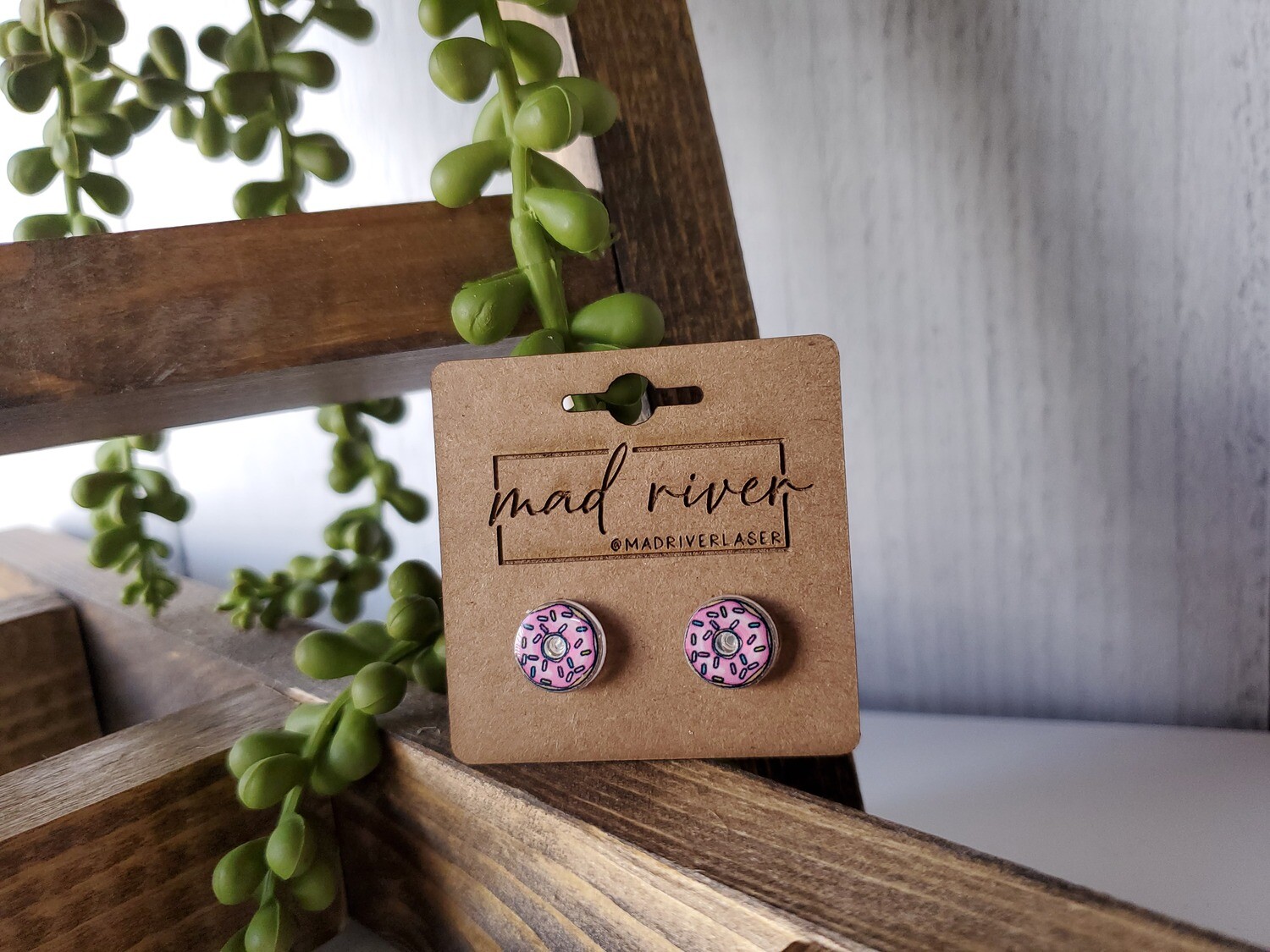 Pink Donut Sprinkle Earrings