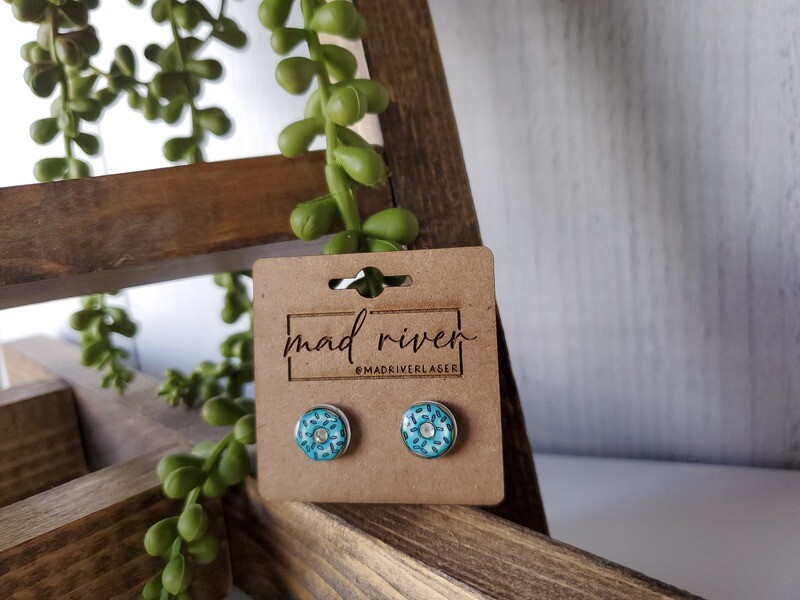 Blue Donut Sprinkle Earrings