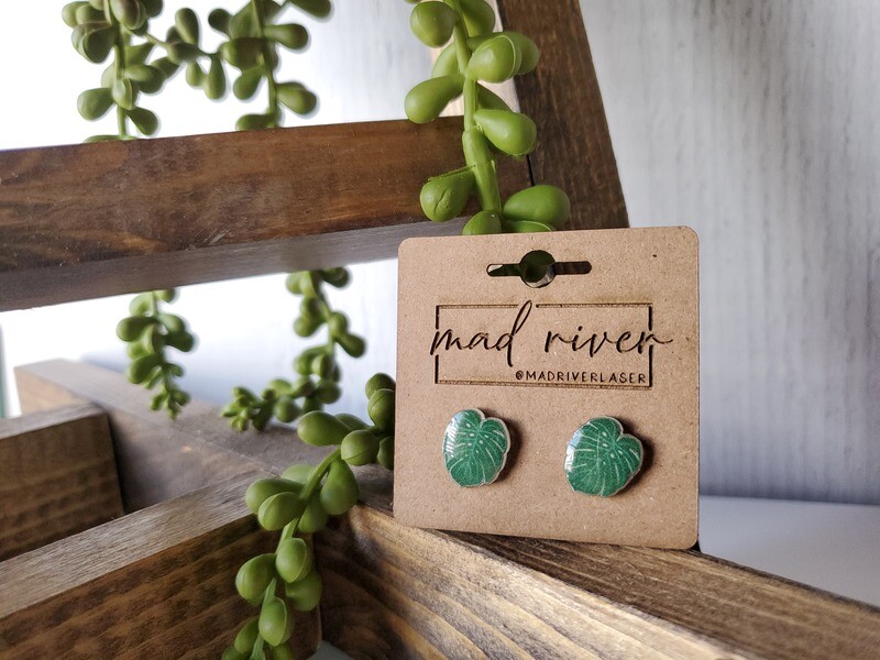 Monstera Leaf Earrings
