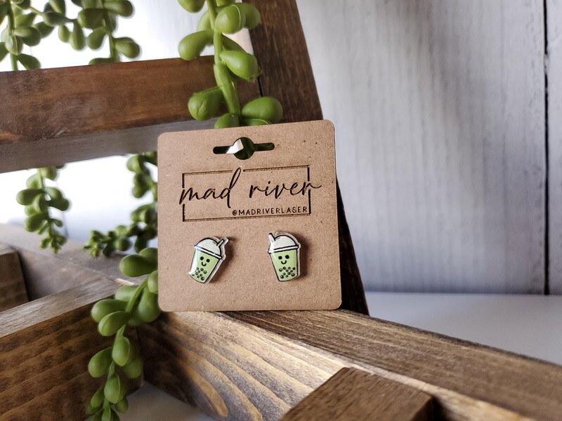 Green Boba Earrings