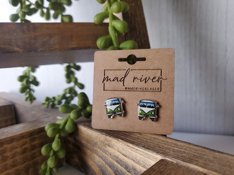 Beach Van Green Earrings