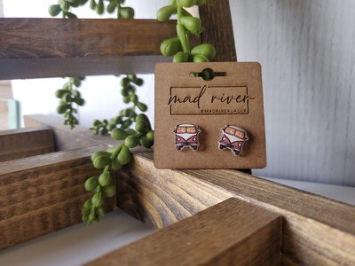 Beach Van Purple Earrings
