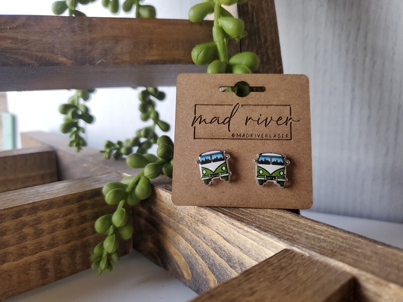 Beach Van Green Earrings
