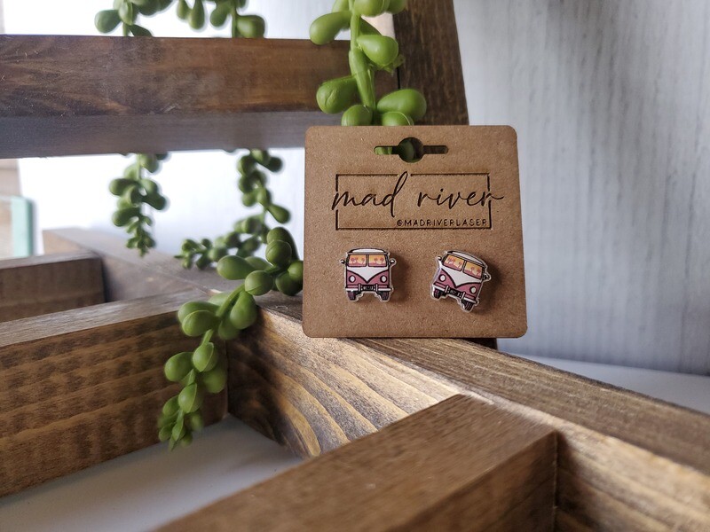 Beach Van Purple Earrings