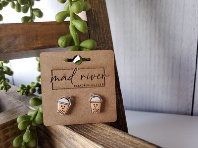 Peachy Boba Earrings
