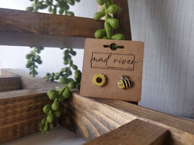 Sunflower Bee Earrings