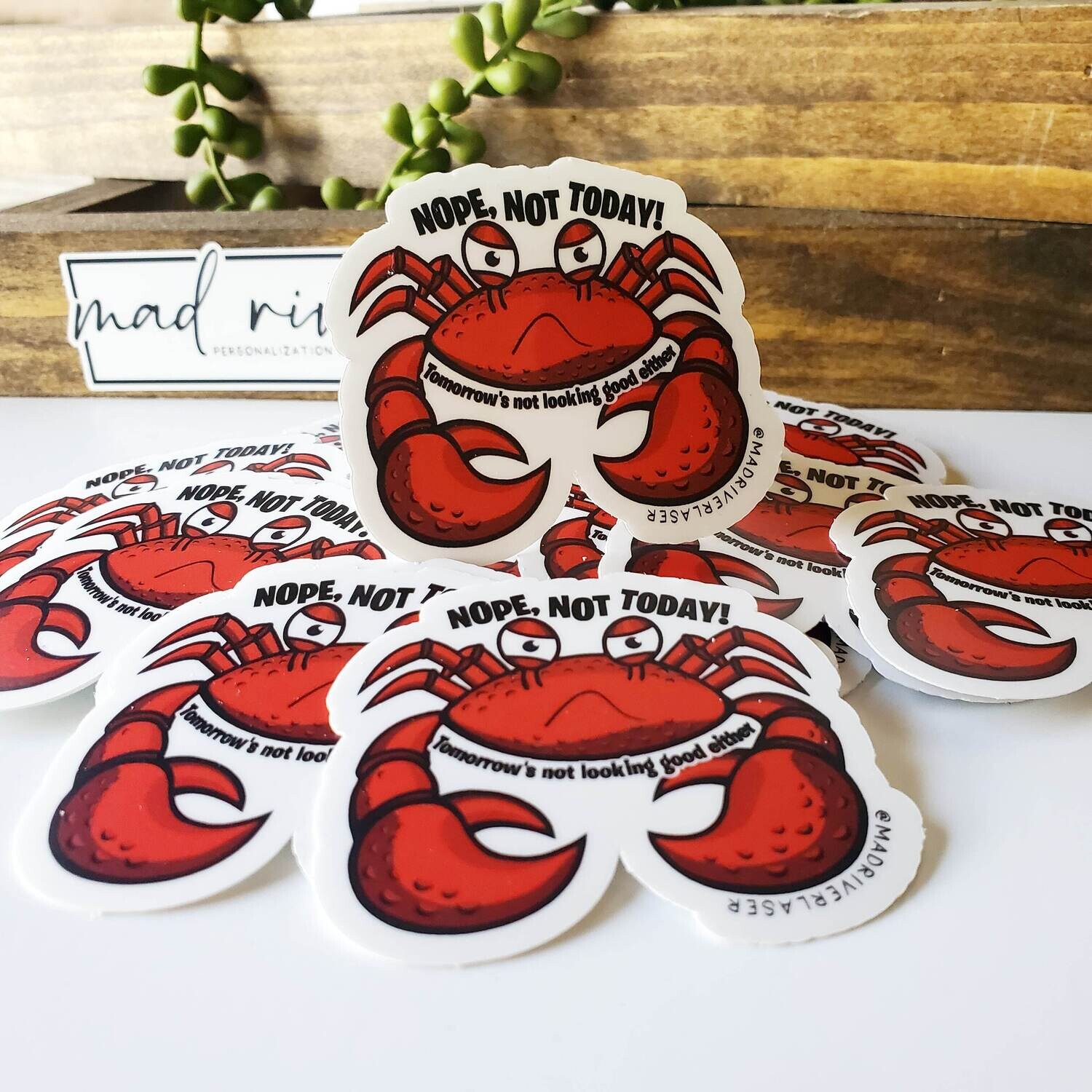 Nope Not Today Crab Sticker