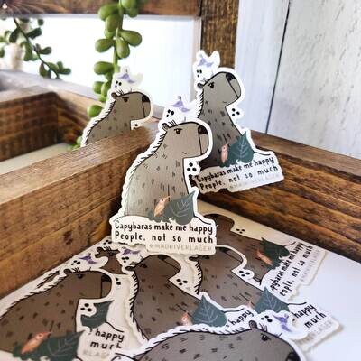 Capybaras Make Me Happy Sticker