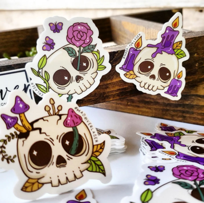 Magical Candles & Skull Sticker