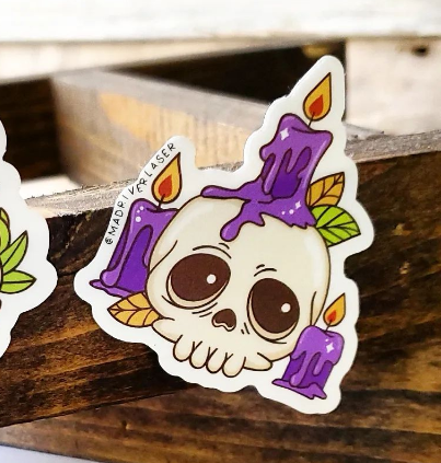 Magical Candles &amp; Skull Sticker