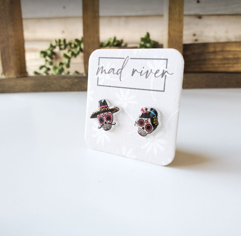 Couple Sugar Skulls Earrings