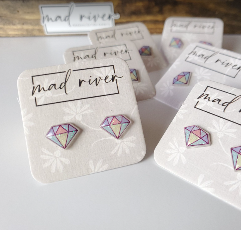 Pastel Diamond Earrings