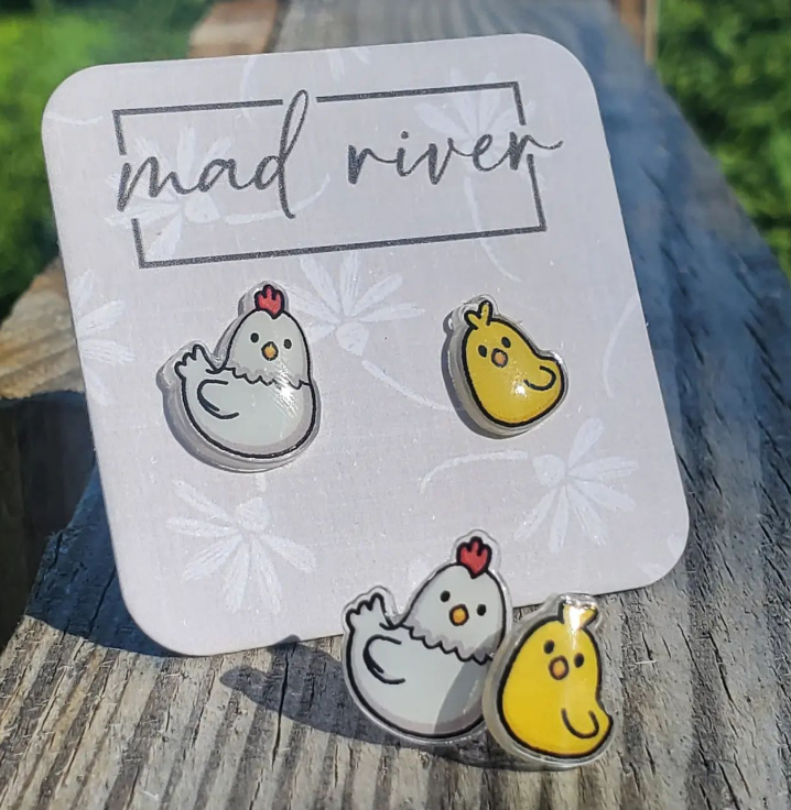 Chicken &amp; Hen earrings