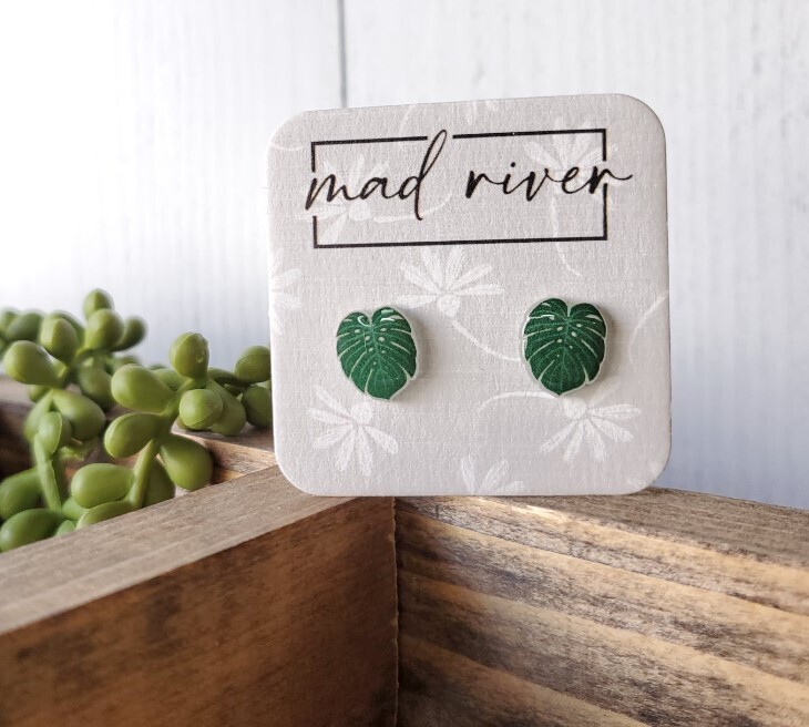 Monstera Leaf Earrings