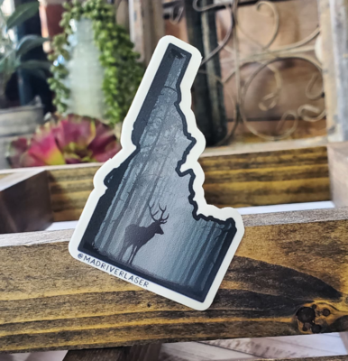 Elk In Forest Idaho Sticker
