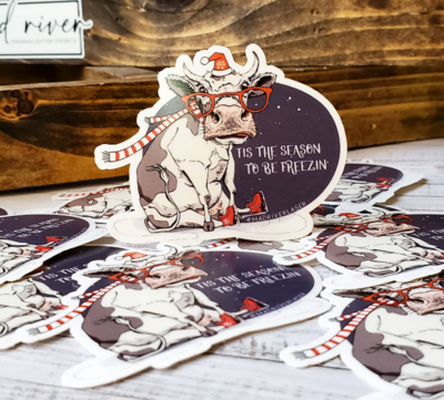 Tis the Season Cow Sticker