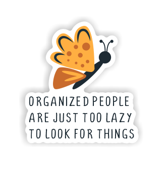 Organized People Butterfly Sticker