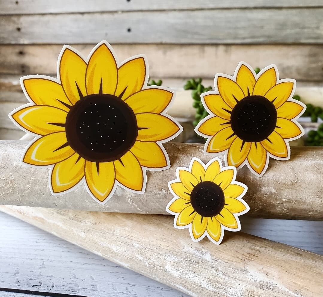 Cartoon Sunflower Sticker Large