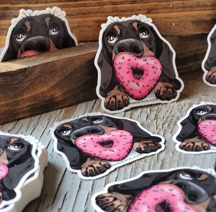 Donut Dog Sticker