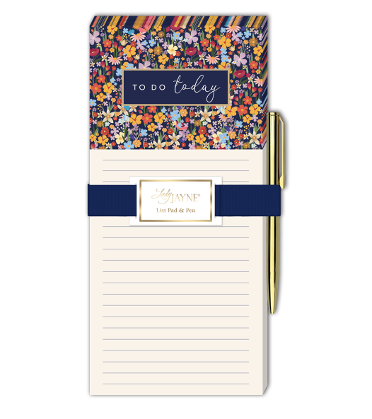Garden Multi Floral Magnetic  list with pen