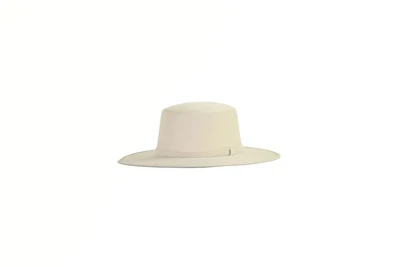 Ivory Vegan Suede Boater Hat