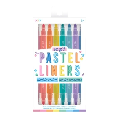 Pastel Liner Double Ended Markers (Set of 8)