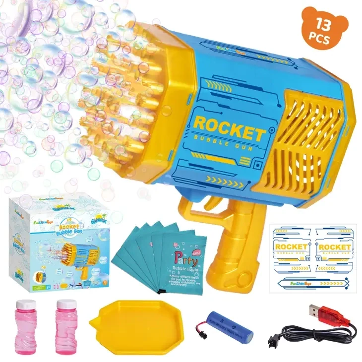 Rocket Bubble Gun 69 hole light up 
