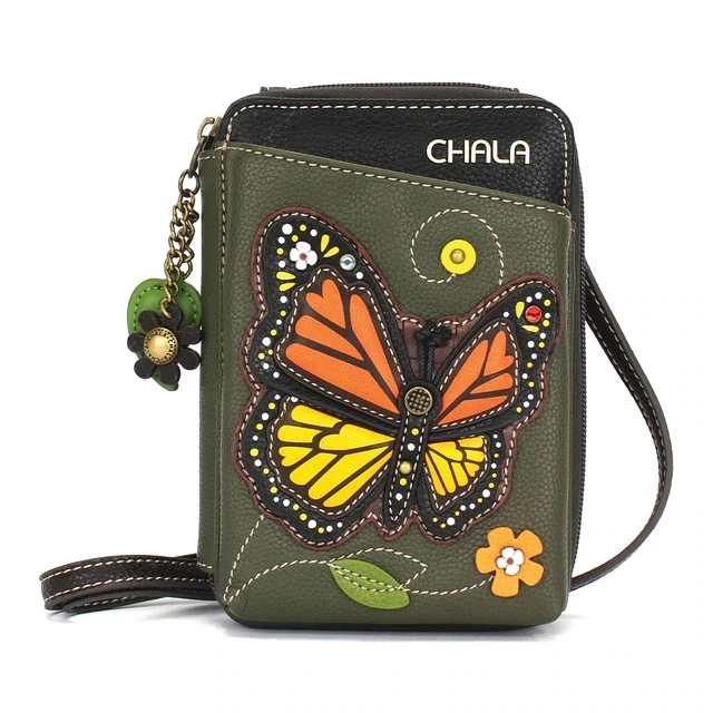 Wallet Crossbody Butterfly olive
