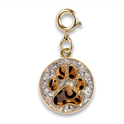 Gold Swivel Leopard Paw Charm