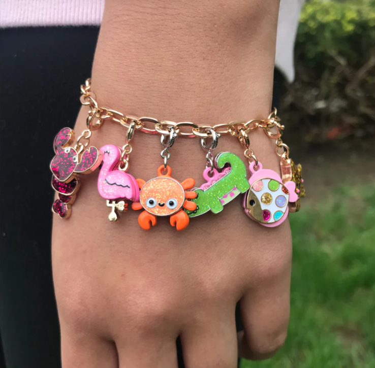 Gold Glitter Tropical Fish Charm