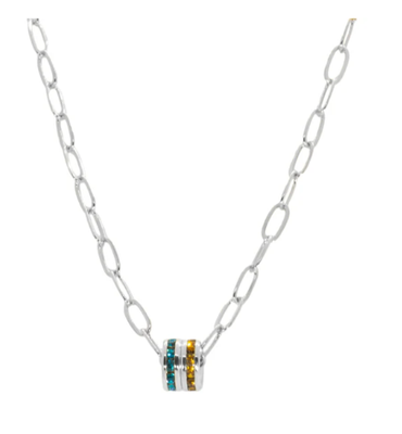December (Turquoise) White Gold Mini Birthstone Charm