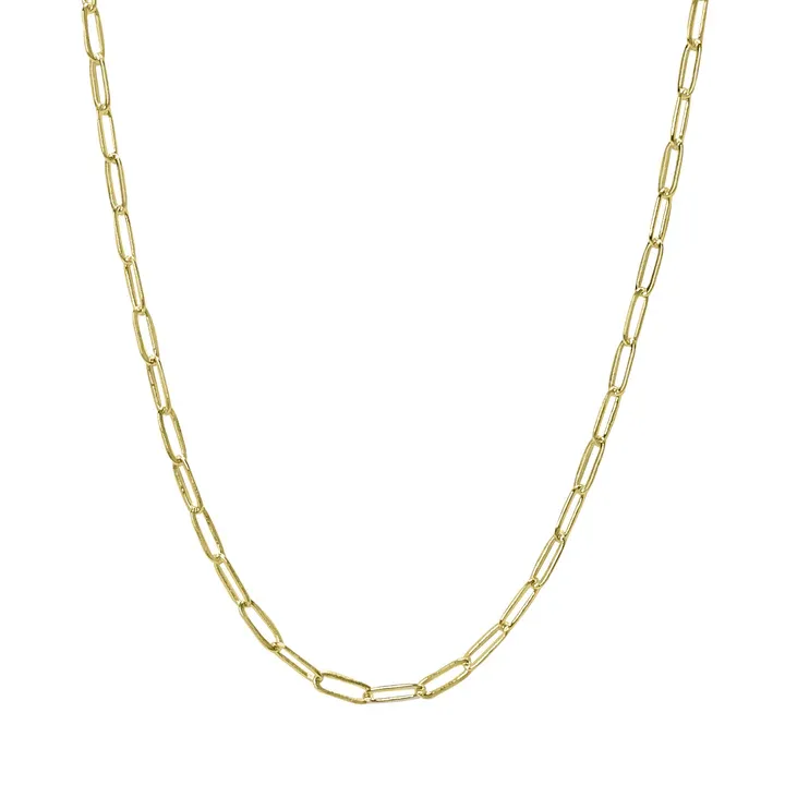 Thin Paperclip  Chain White Gold 