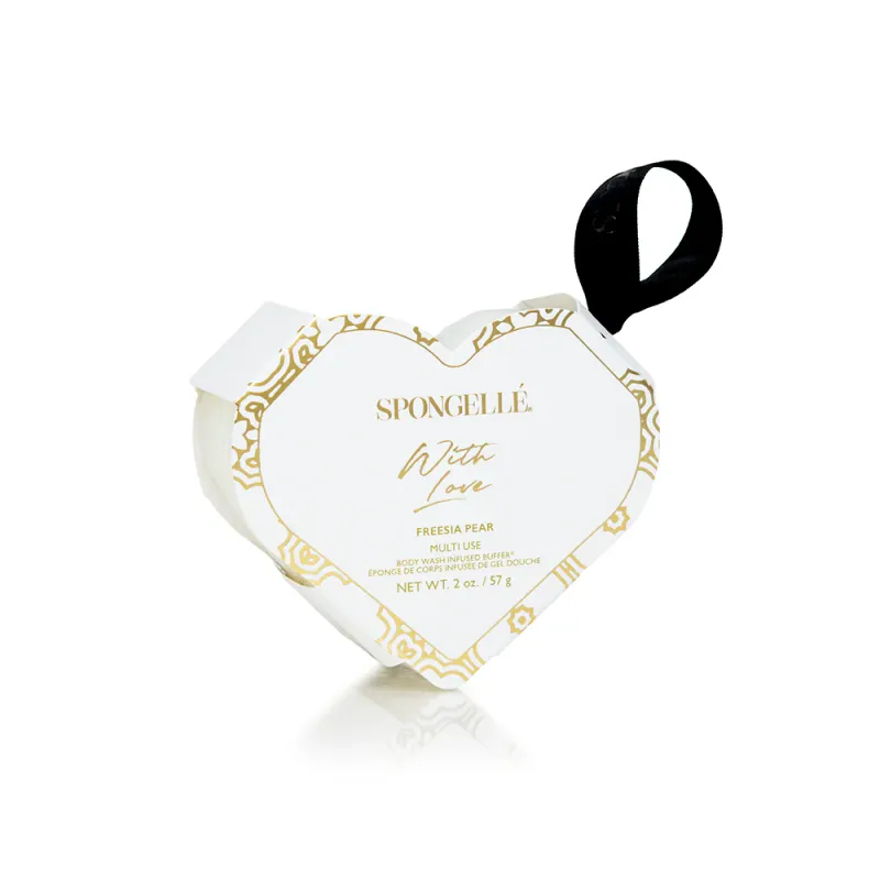 Spongelle Heart Shaped Body Buffer Freesia Pear 