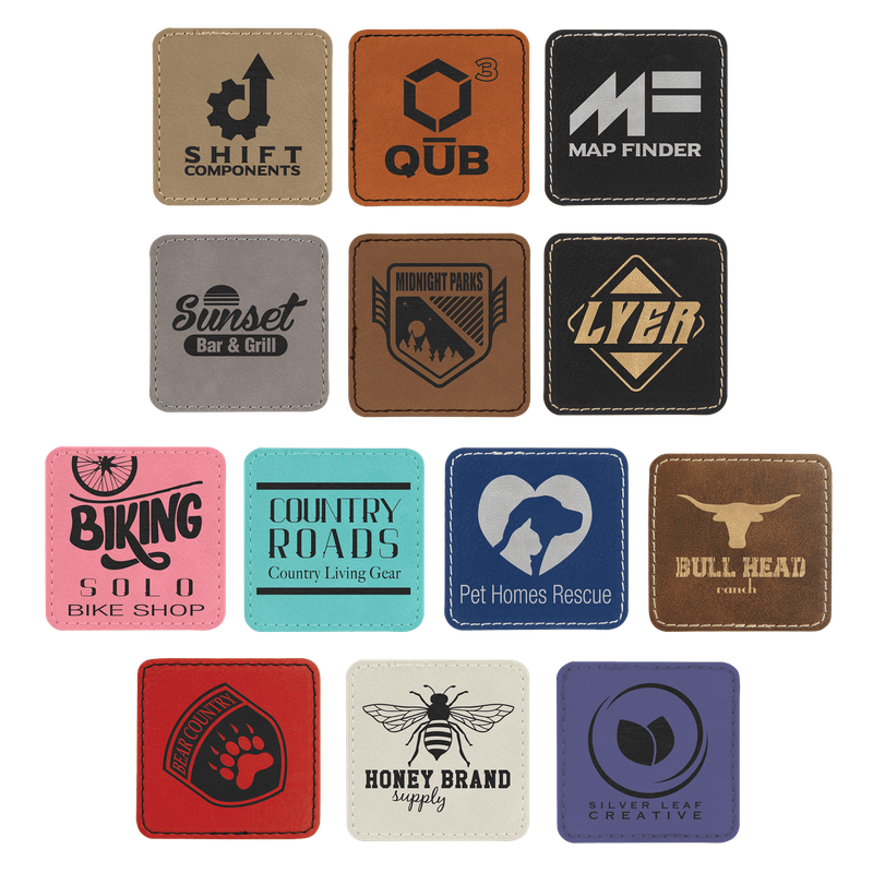 Custom Leatherette Square Patch  3"