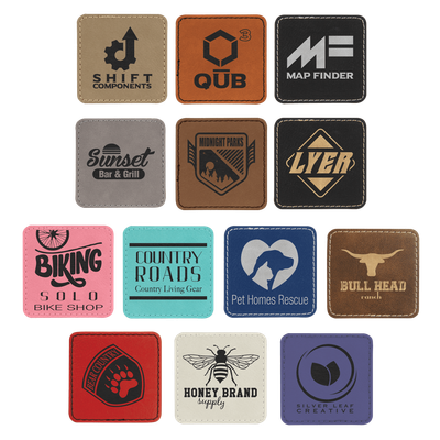Custom Leatherette Square Patch  3"