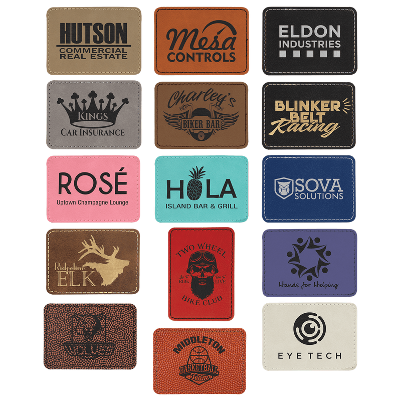 Custom Leatherette Rectangle Patch 3.5" x 2.5"