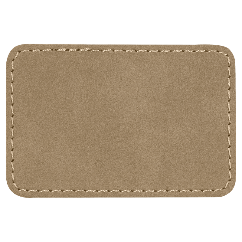 Custom Leatherette Rectangle Patch 3.5&quot; x 2.5&quot;