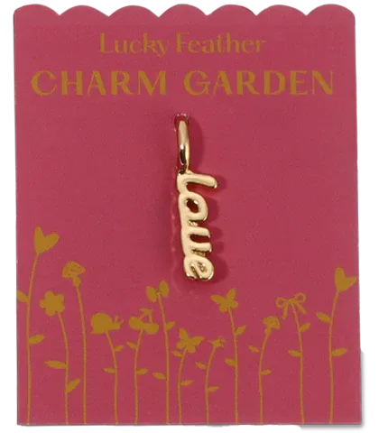 Charm Garden Gold Love Script L O V E Charm