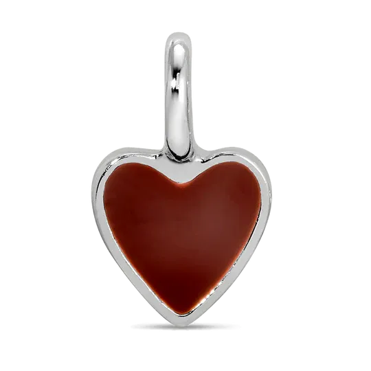 Charm Garden  Silver  Red Enamel Heart Charm