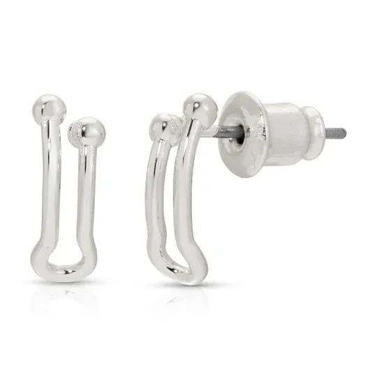 Charm Garden Add-A-Charm Silver Hoop Earrings 